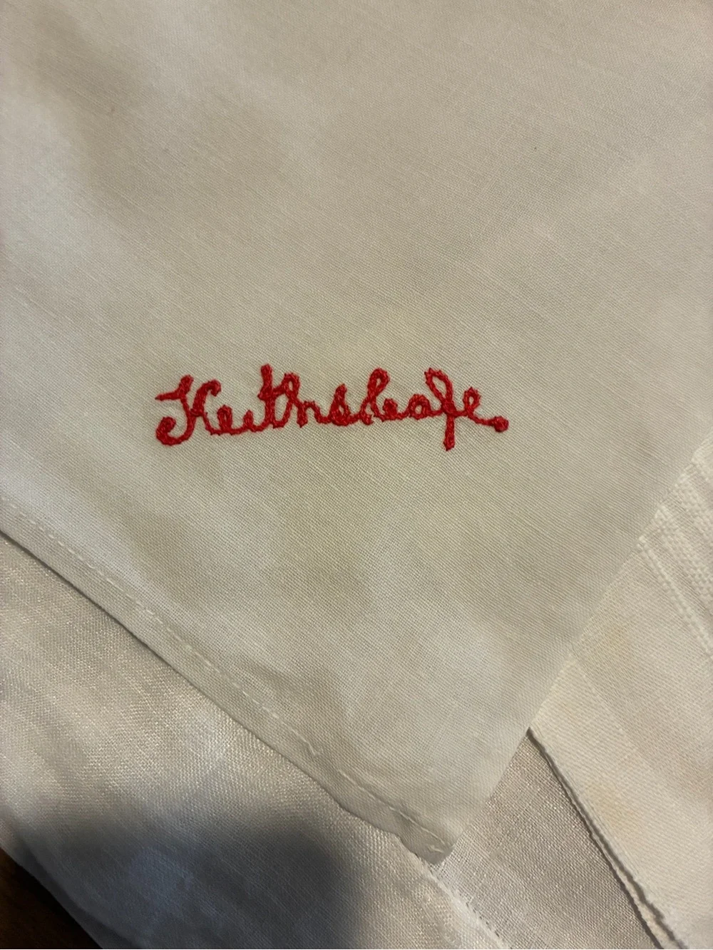 Vintsge Embroidered Monogram Linen Napkins/Towels